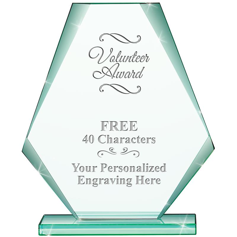 6" JADE PYRAMID CRYSTAL AWARD