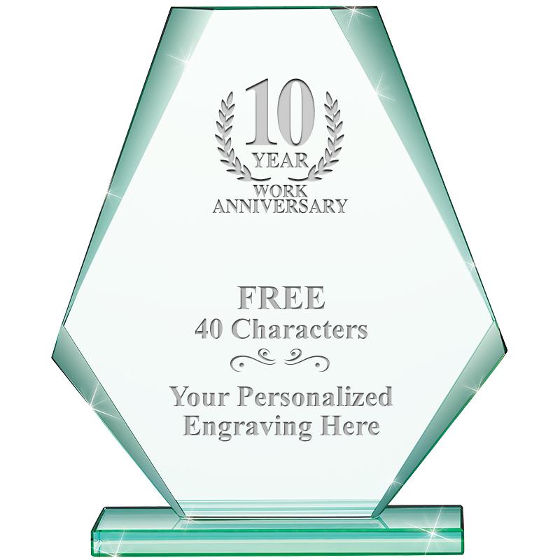 6" JADE PYRAMID CRYSTAL AWARD