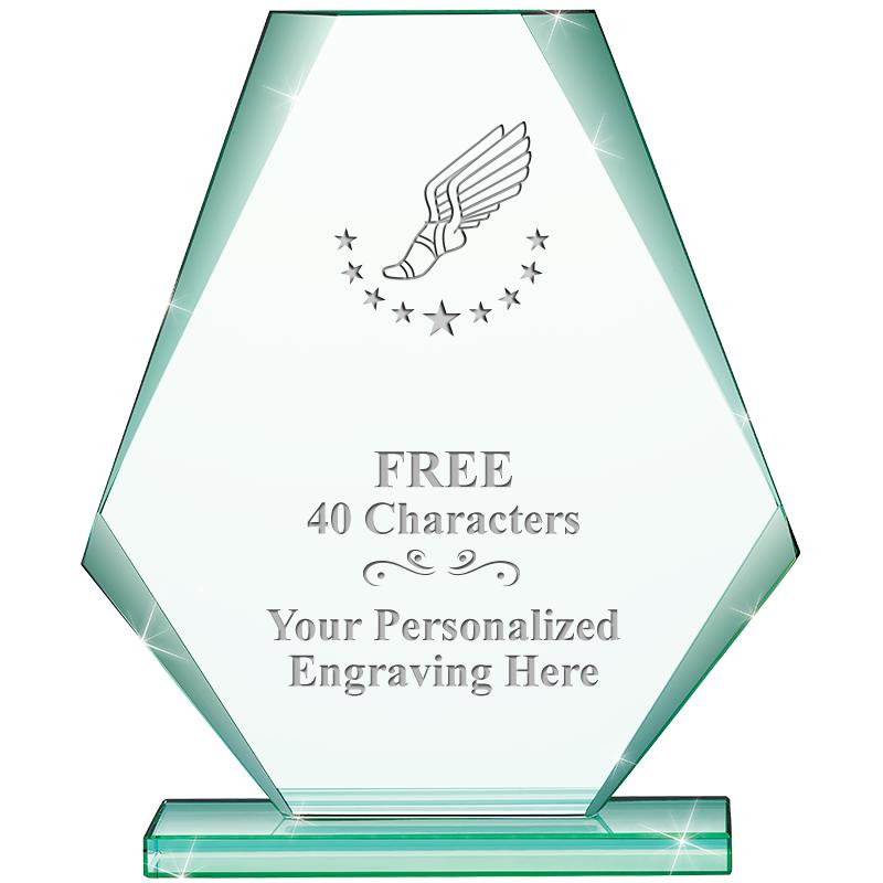 6" JADE PYRAMID CRYSTAL AWARD