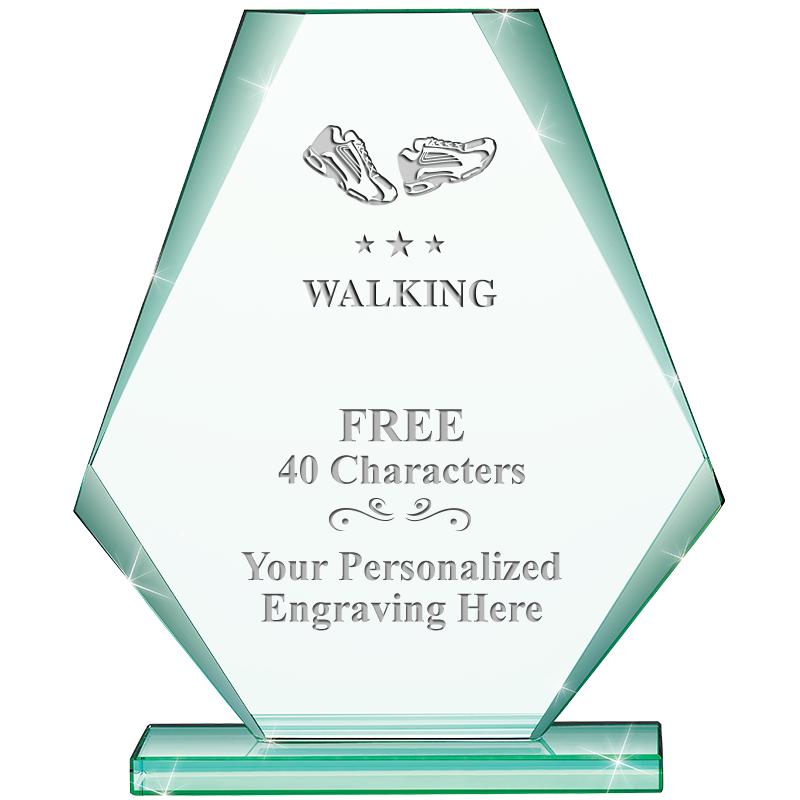 6" JADE PYRAMID CRYSTAL AWARD