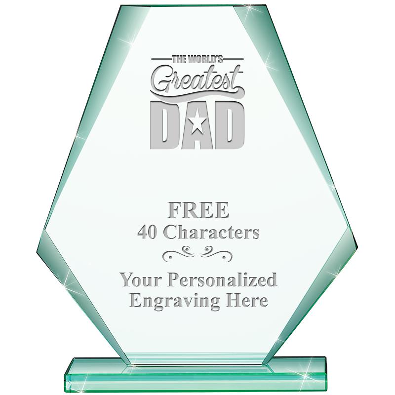 6" JADE PYRAMID CRYSTAL AWARD