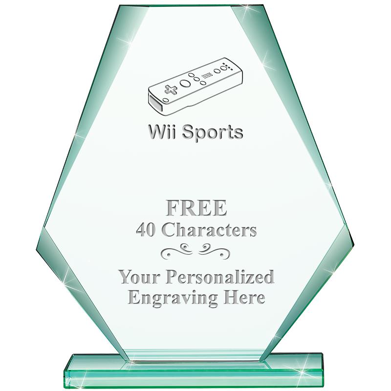 6" JADE PYRAMID CRYSTAL AWARD