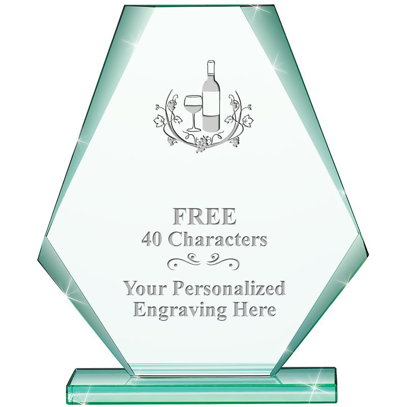 6" JADE PYRAMID CRYSTAL AWARD