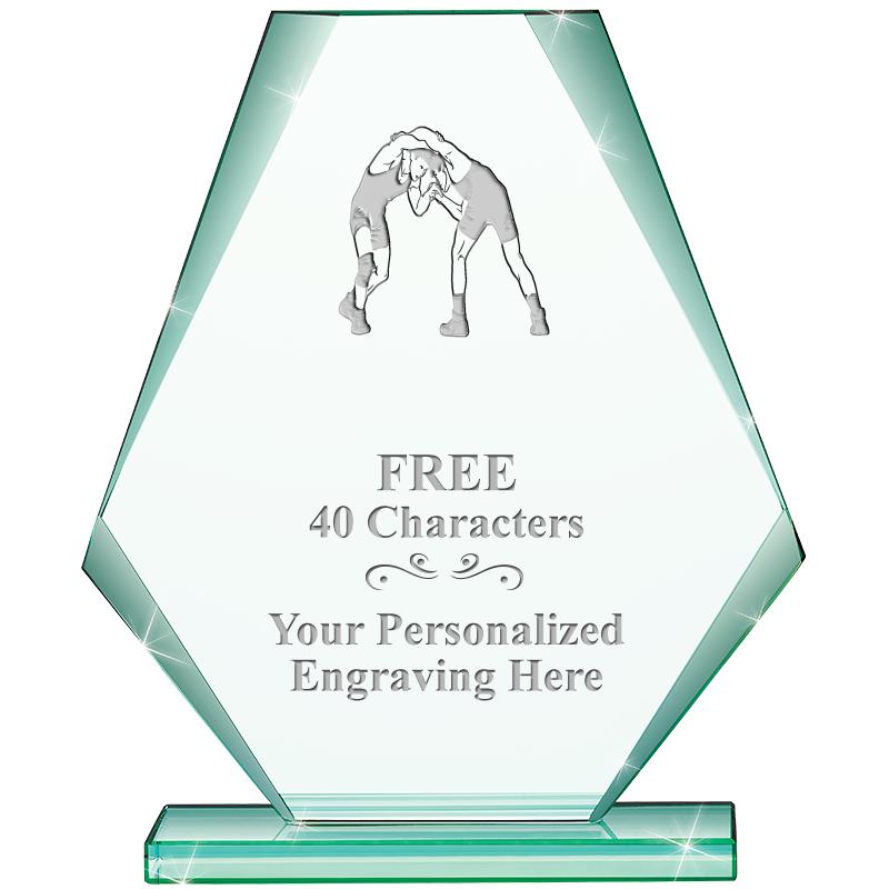 6" JADE PYRAMID CRYSTAL AWARD