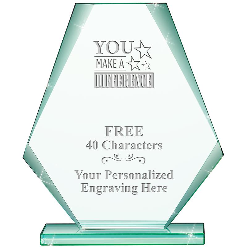 6" JADE PYRAMID CRYSTAL AWARD