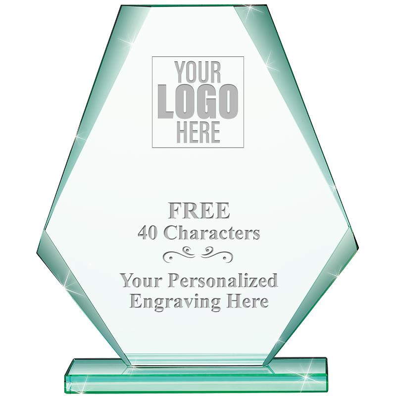 6" JADE PYRAMID CRYSTAL AWARD