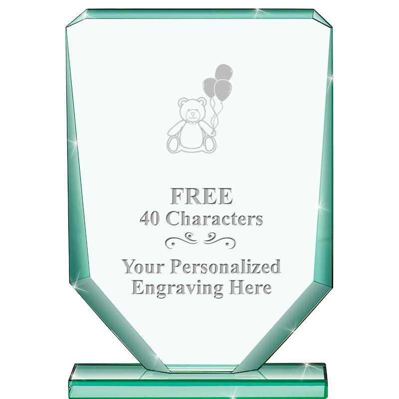 6" JADE RECTANGLE CRYSTAL AWAR