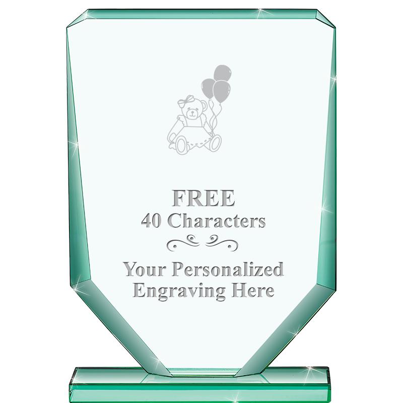 6" JADE RECTANGLE CRYSTAL AWAR