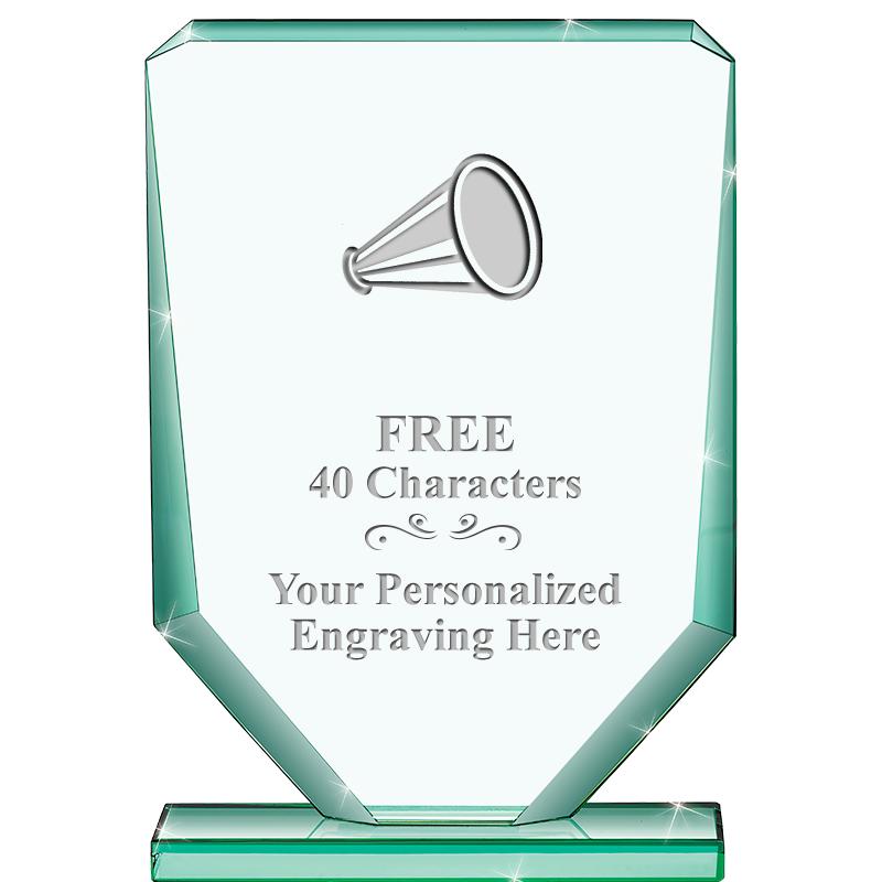 6" JADE RECTANGLE CRYSTAL AWAR