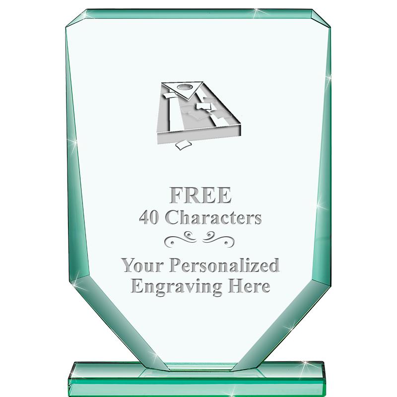 6" JADE RECTANGLE CRYSTAL AWAR