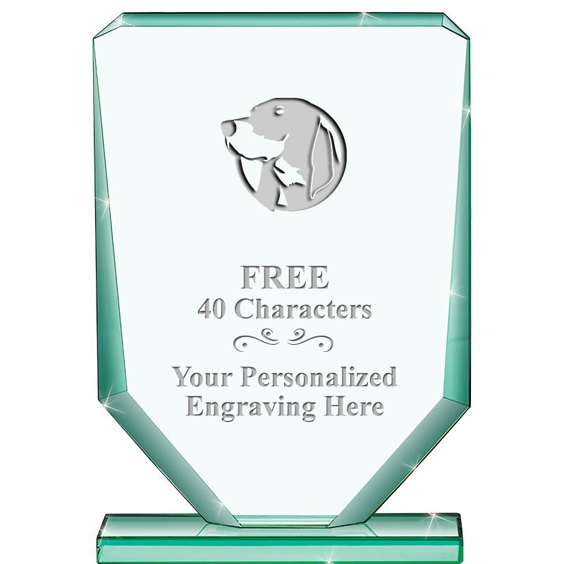 6" JADE RECTANGLE CRYSTAL AWAR