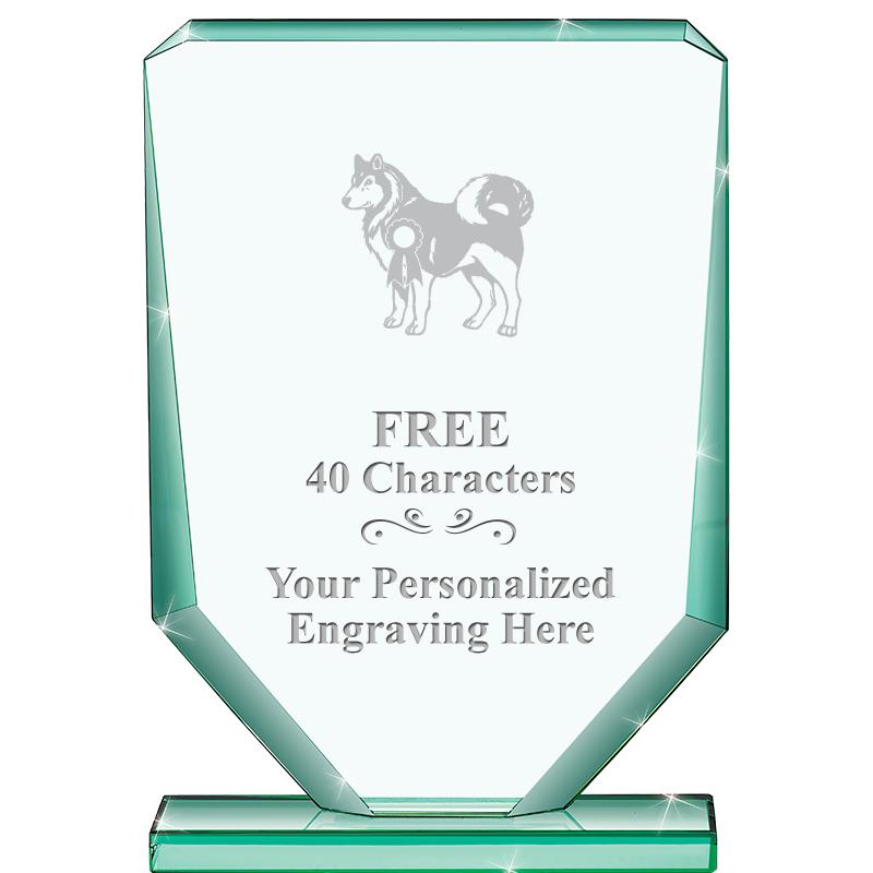 6" JADE RECTANGLE CRYSTAL AWAR