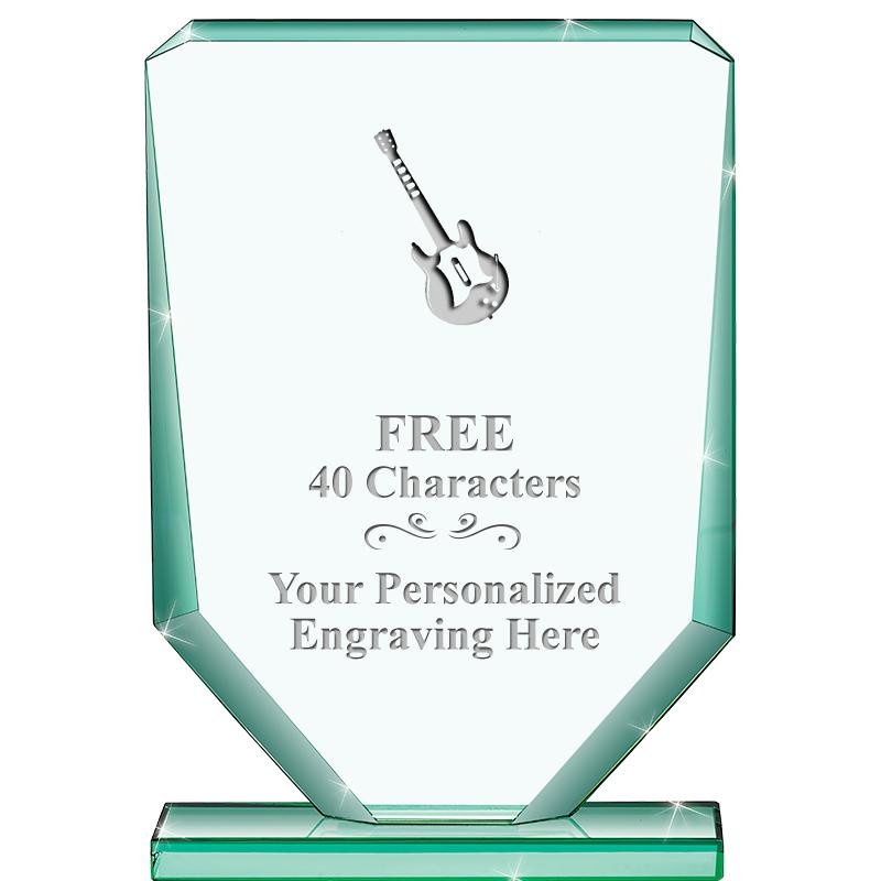 6" JADE RECTANGLE CRYSTAL AWAR