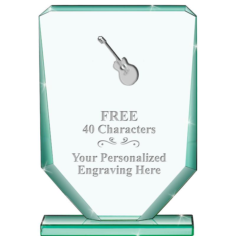 6" JADE RECTANGLE CRYSTAL AWAR