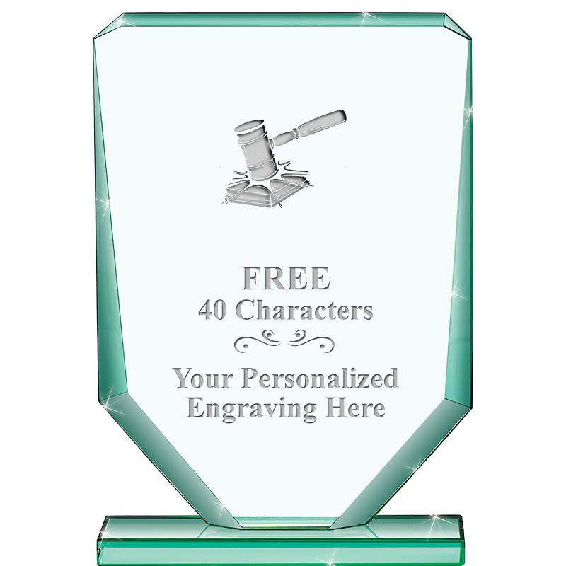 6" JADE RECTANGLE CRYSTAL AWAR