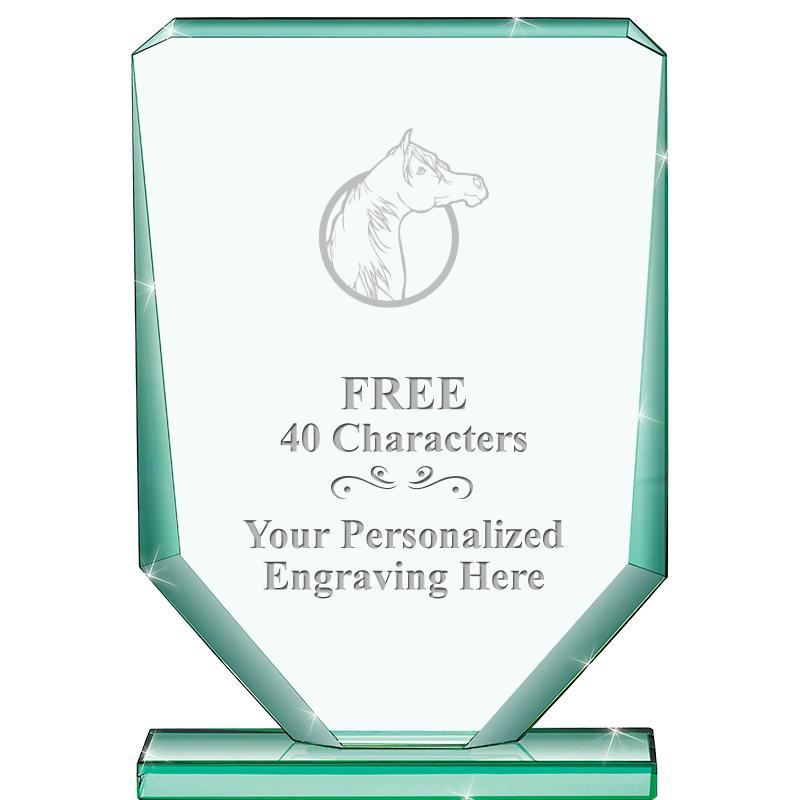 6" JADE RECTANGLE CRYSTAL AWAR