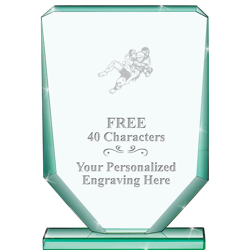 6" JADE RECTANGLE CRYSTAL AWAR