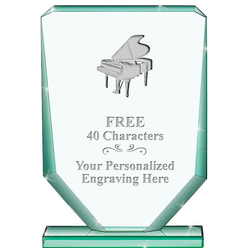 6" JADE RECTANGLE CRYSTAL AWAR