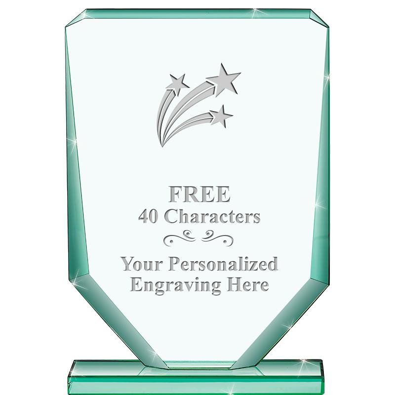 6" JADE RECTANGLE CRYSTAL AWAR