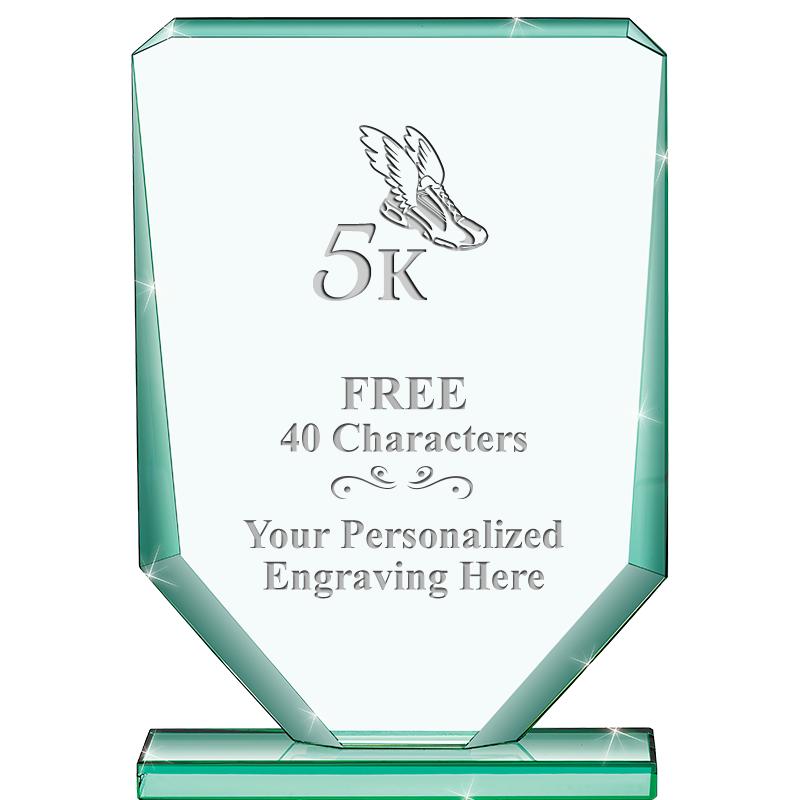 6" JADE RECTANGLE CRYSTAL AWAR