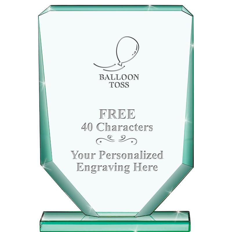 6" JADE RECTANGLE CRYSTAL AWAR