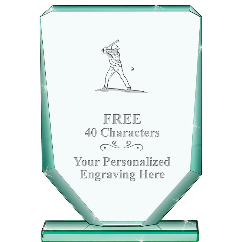 6" JADE RECTANGLE CRYSTAL AWAR