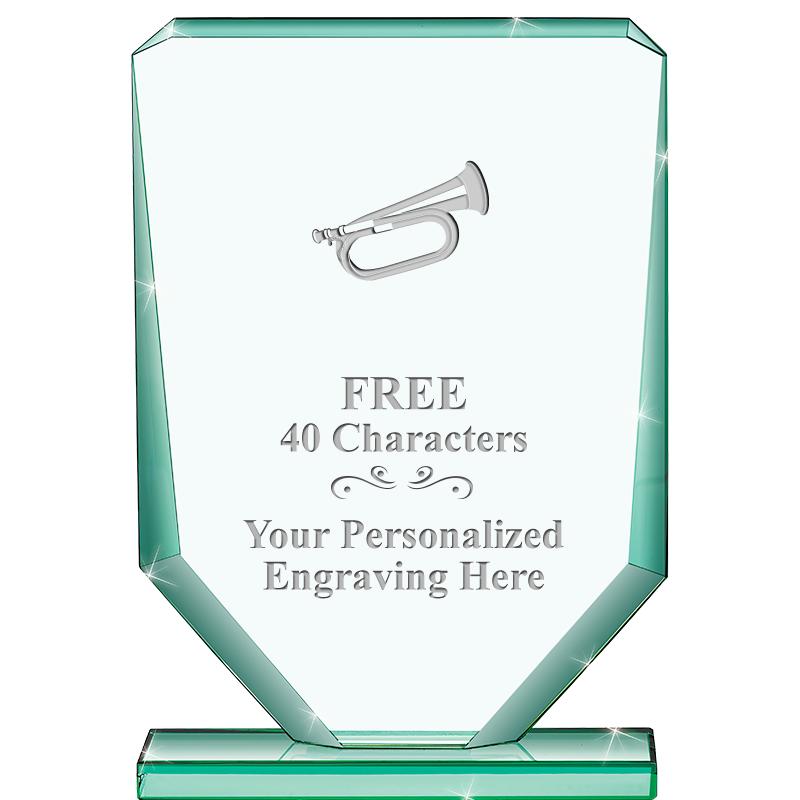 6" JADE RECTANGLE CRYSTAL AWAR