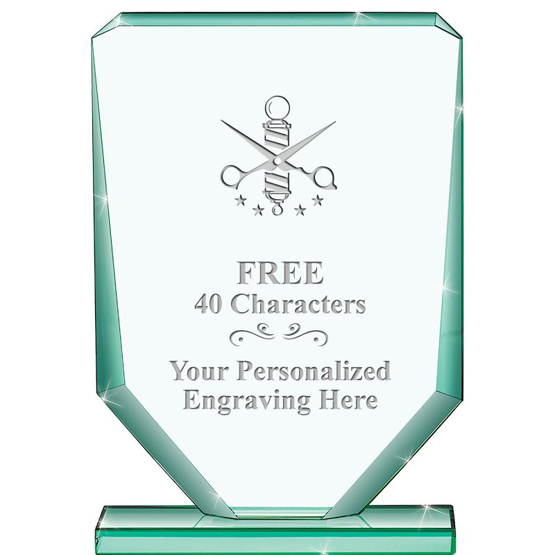 6" JADE RECTANGLE CRYSTAL AWAR