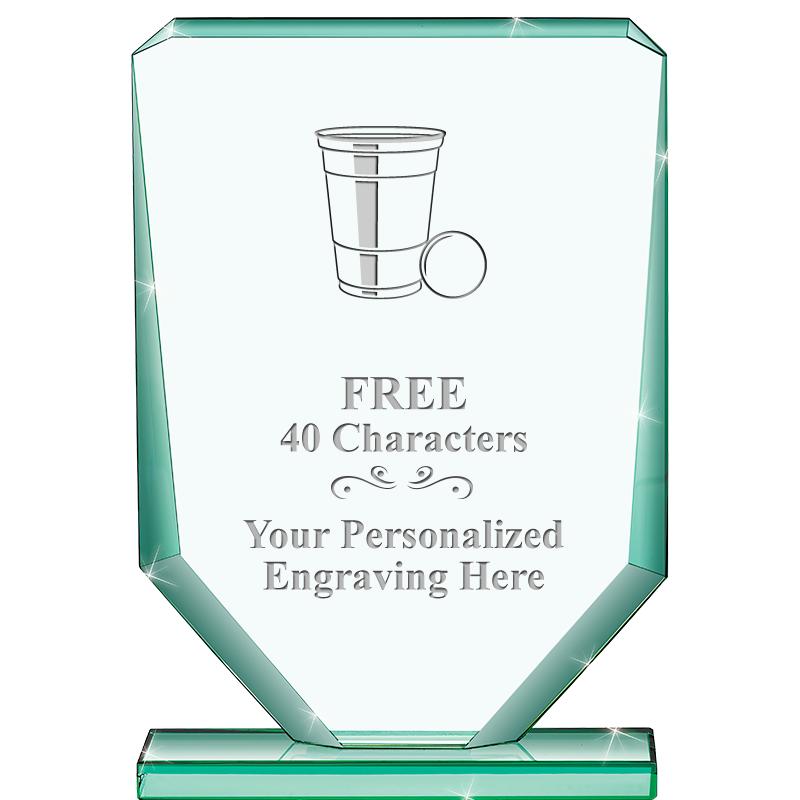 6" JADE RECTANGLE CRYSTAL AWAR