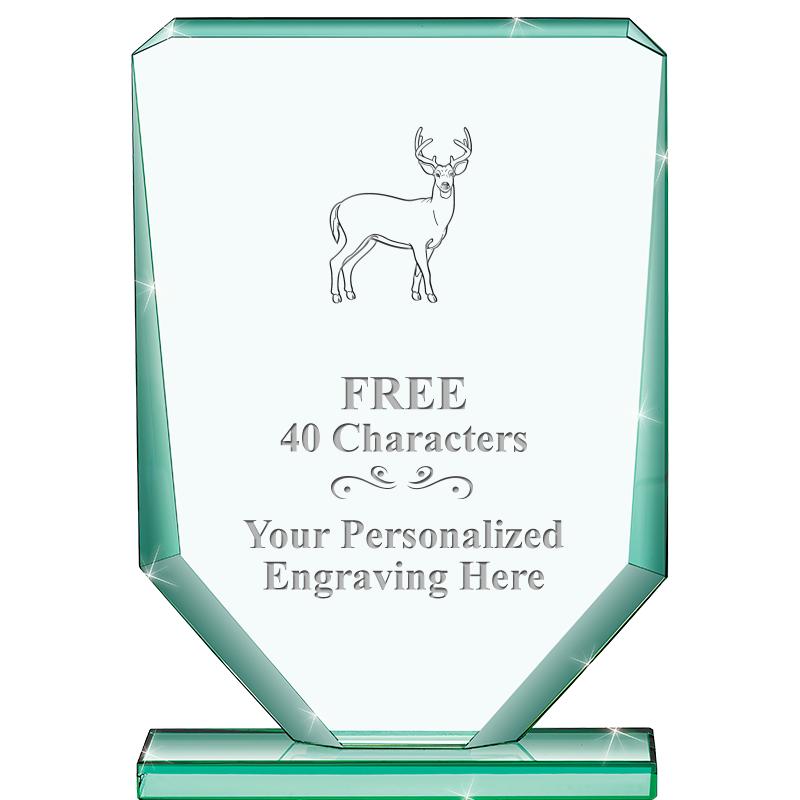 6" JADE RECTANGLE CRYSTAL AWAR