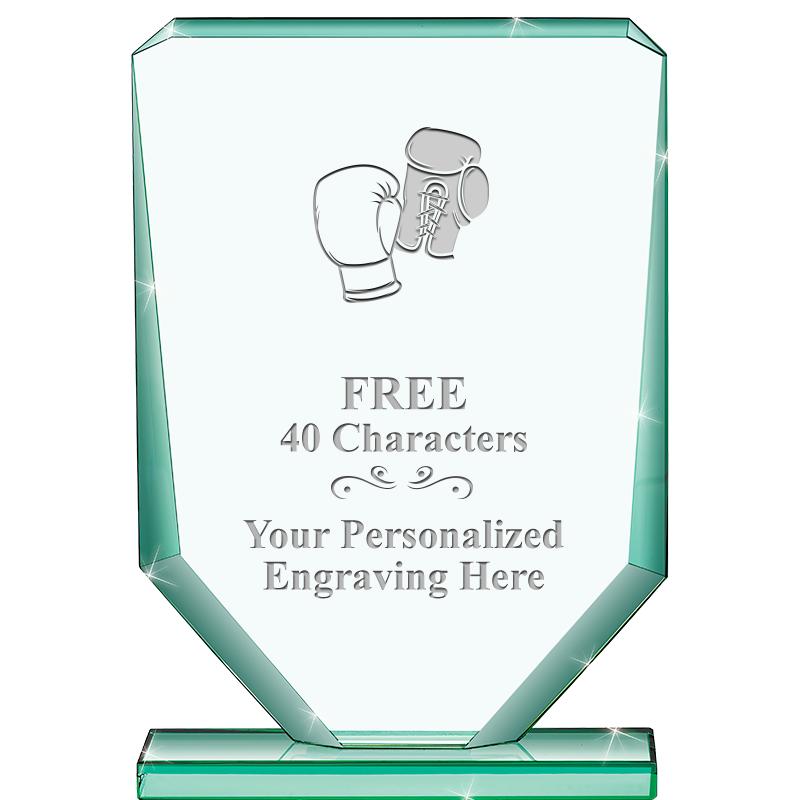 6" JADE RECTANGLE CRYSTAL AWAR