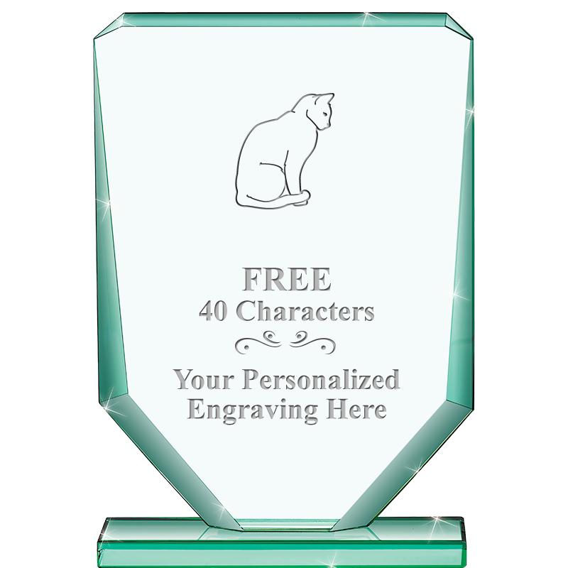 6" JADE RECTANGLE CRYSTAL AWAR