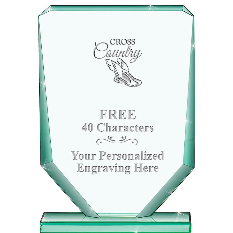 6" JADE RECTANGLE CRYSTAL AWAR