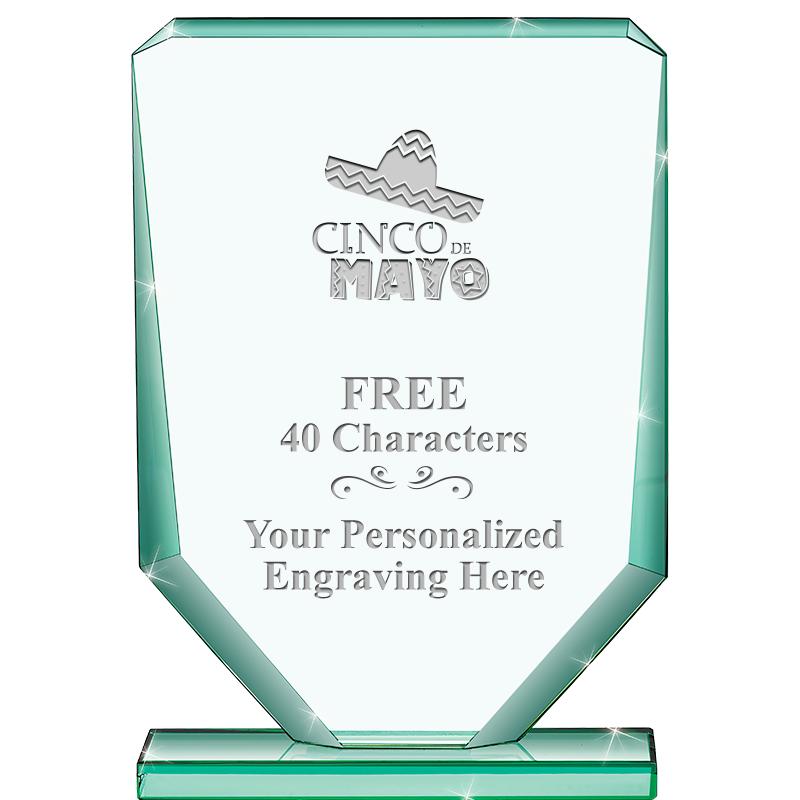 6" JADE RECTANGLE CRYSTAL AWAR