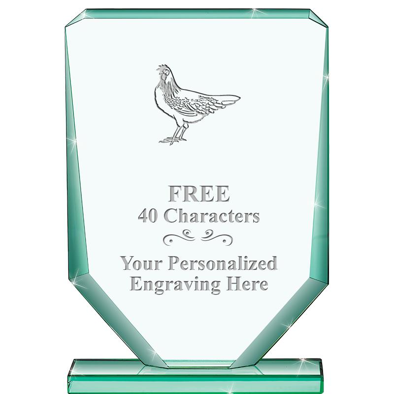 6" JADE RECTANGLE CRYSTAL AWAR