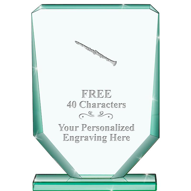 6" JADE RECTANGLE CRYSTAL AWAR