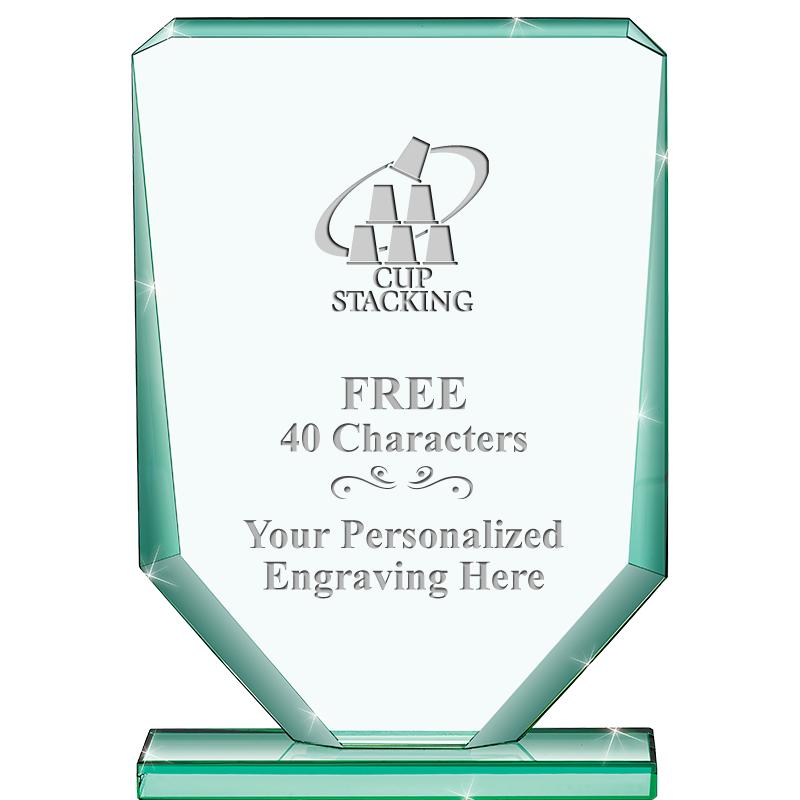 6" JADE RECTANGLE CRYSTAL AWAR