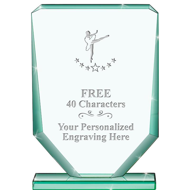 6" JADE RECTANGLE CRYSTAL AWAR