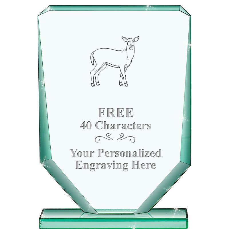 6" JADE RECTANGLE CRYSTAL AWAR