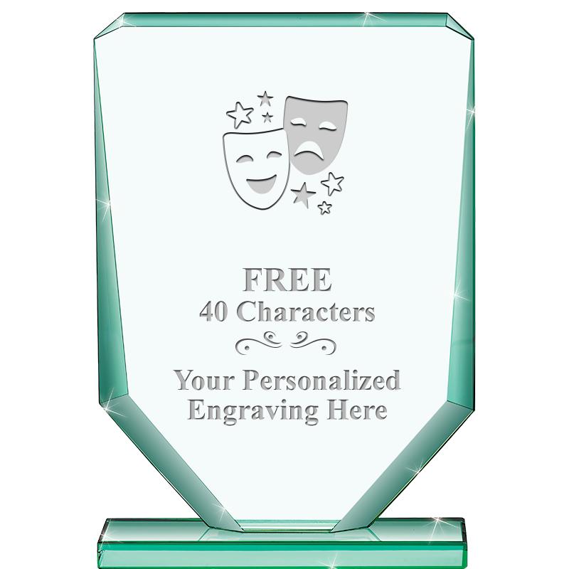 6" JADE RECTANGLE CRYSTAL AWAR