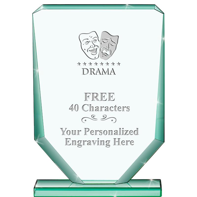 6" JADE RECTANGLE CRYSTAL AWAR