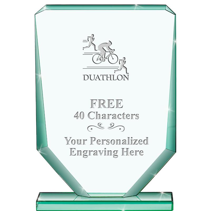 6" JADE RECTANGLE CRYSTAL AWAR