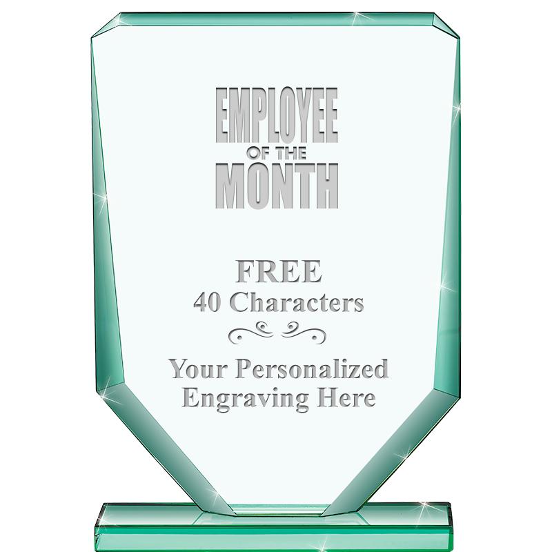 6" JADE RECTANGLE CRYSTAL AWAR