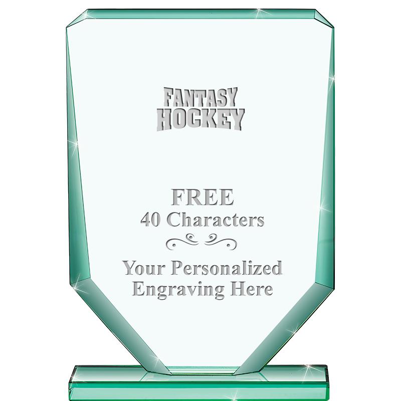 6" JADE RECTANGLE CRYSTAL AWAR