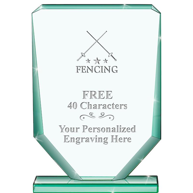 6" JADE RECTANGLE CRYSTAL AWAR