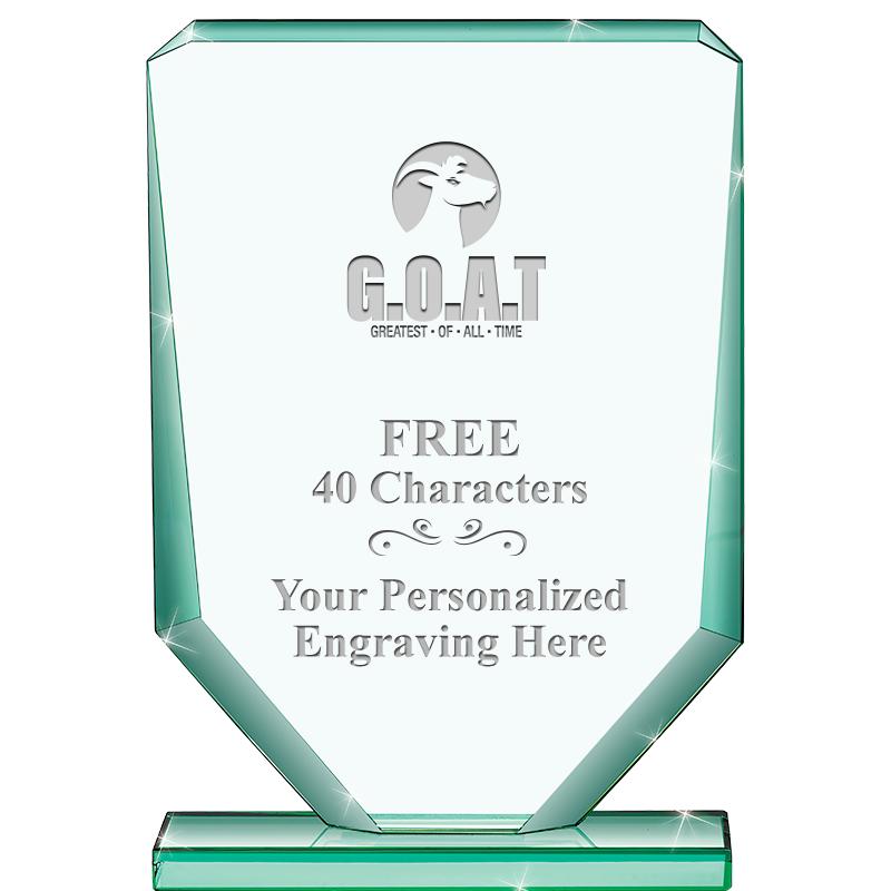 6" JADE RECTANGLE CRYSTAL AWAR