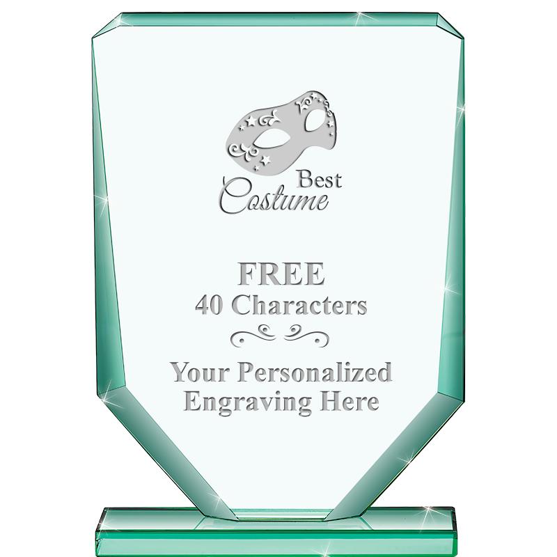 6" JADE RECTANGLE CRYSTAL AWAR