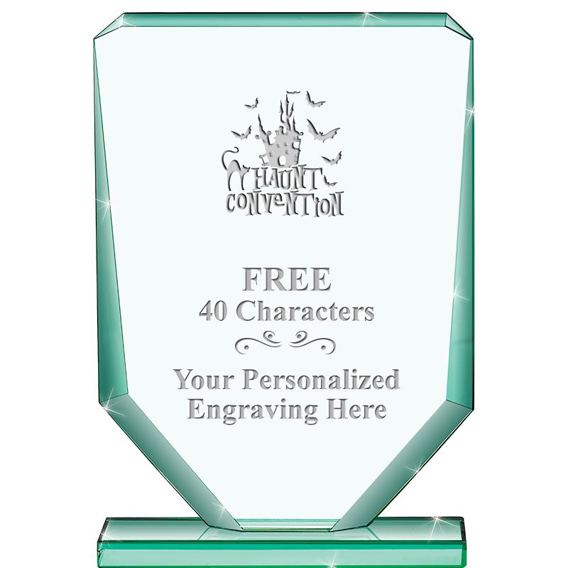 6" JADE RECTANGLE CRYSTAL AWAR