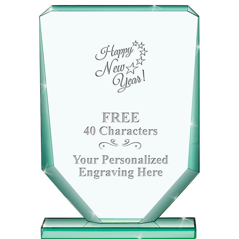 6" JADE RECTANGLE CRYSTAL AWAR