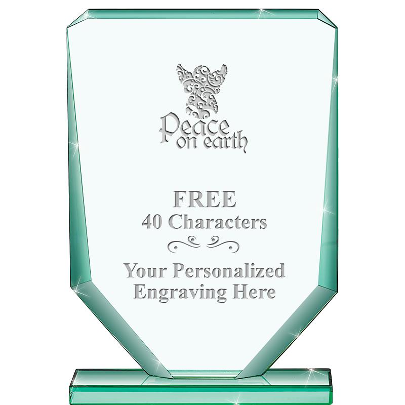 6" JADE RECTANGLE CRYSTAL AWAR